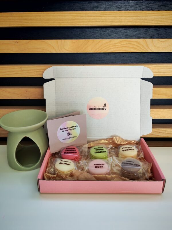 BOîTE DE 6 FONDANTS MACARONS ET SON BRÛLEUR