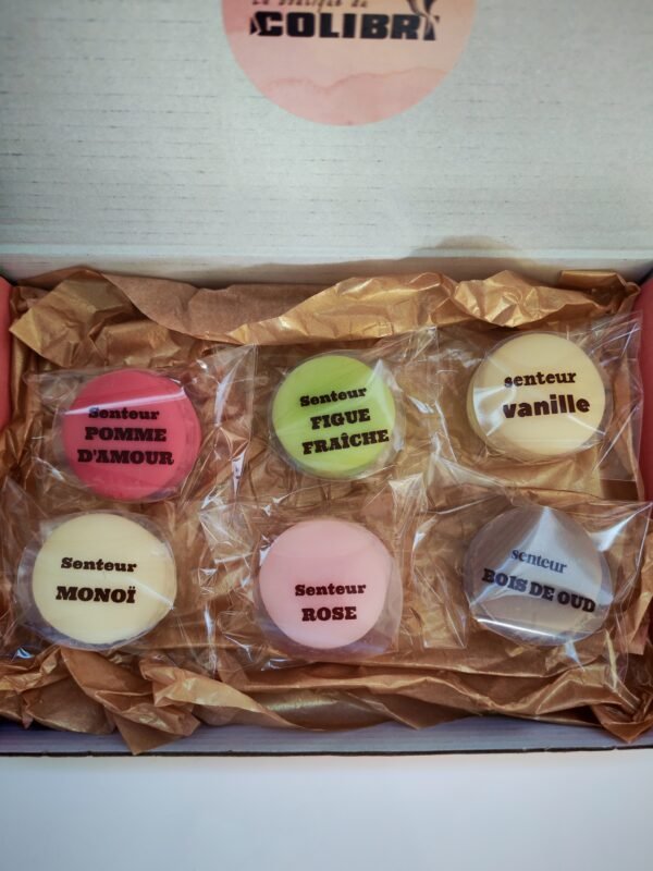 BOîTE DE 6 FONDANTS MACARONS ET SON BRÛLEUR